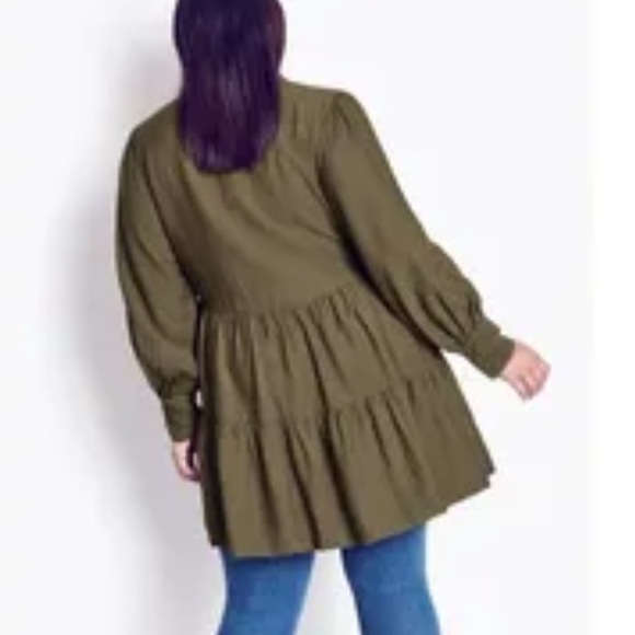 Arna York DRESS BIANCA TIERED  collection women’s dress size 20 on olive green - Picture 7 of 8